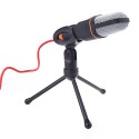 Micro Wired filaire câble Microphone à condensateur avec l'étagère de support pour le Chat de chant karaoké PC portable noir