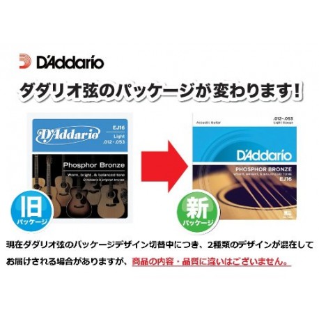 D'Addario Cordes en bronze phosphoreux pour guitare acoustique D'Addario EJ16, Light, 12-53