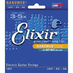 Elixir CEL 12052 Corde pour Guitare électrique nanoweb L 10-46