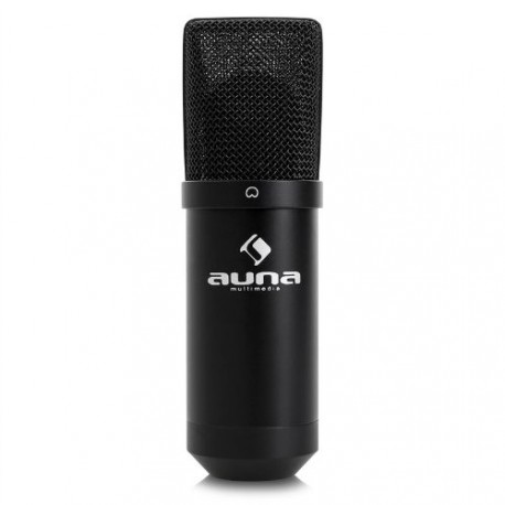 Auna MIC-900B Micro à condensateur USB pour utilisation studio avec suspension, capsule 16 mm, cardoïde 320 Hz-18 KHz noir