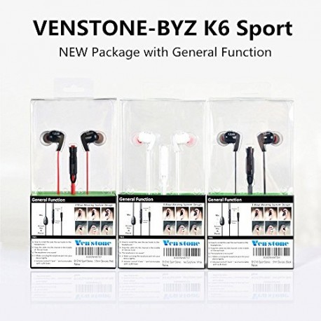 Sound Intone K6 2015 New Sport isolation du bruit intra-auriculaires écouteurs avec microphone, contrôle du volume, câble étude,