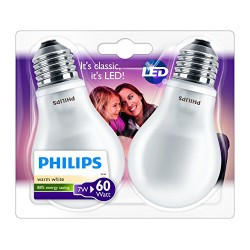 Philips - Ampoule LED Standard Culot E27 - Lot de 2 Ampoules - 7W consommés - Équivalence Incandescence 60W