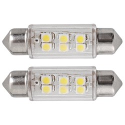 10X 39MM AMPOULE LAMPE 6 SMD LED BLANC POUR VOITURE DOME