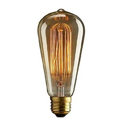 Autek Edison Poire à cage d'écureuil Filament antique vintage E27 Ampoule ST64 Drop lumière (VintageBulb-ST64-240V)