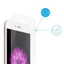 Aukey® iPhone 6 Film Protection d'écran en Verre Trempé 0,26mm INRAYABLE et ULTRA RÉSISTANT INDICE Dureté 9H Haute transparence 