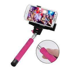 Ckeyin ® Perche Selfie Stick Noire Télescopique avec Support Réglable et Télécommande pour Mobile Apple iPhone 3G, 4, 4S, 5, 5S,