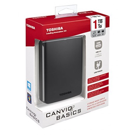 Toshiba Canvio Basics Disque dur externe portable 1 To USB 3.0 / USB 2.0