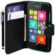 BAAS® Nokia Lumia 530 - Etui Housse Coque en Cuir Portefeuille + 2 x Film de Protection d'Ecran + Stylet Pour Ecran Tactile + Su