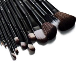 Glow noir professionnel 12 lot pinceaux maquillage trousse en cas exquis