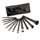 Glow noir professionnel 12 lot pinceaux maquillage trousse en cas exquis