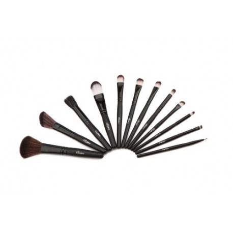 Glow noir professionnel 12 lot pinceaux maquillage trousse en cas exquis