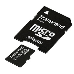 Transcend 32 Go Carte mémoire microSDHC Classe 10 avec adaptateur TS32GUSDHC10E [Emballage « Déballer sans s'énerver par Amazon 