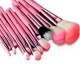 Glow rose professionnel 12 lot pinceaux maquillage trousse en cas exquisge Brush Set