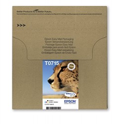 Epson T0715 Cartouche d'encre d'origine DURABrite Ultra Multipack Noir, Cyan, Magenta, Jaune [Emballage « Déballer sans s'énerve