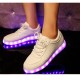 Vnfire 7 Couleur Unisexe Homme Femme USB Charge LED Lumière Lumineux Clignotants Chaussures de Sports Baskets Blanc Taille 38