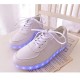 Vnfire 7 Couleur Unisexe Homme Femme USB Charge LED Lumière Lumineux Clignotants Chaussures de Sports Baskets Blanc Taille 38