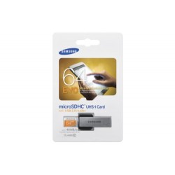 Samsung 64 Go Carte Mémoire EVO MicroSDXC Classe 10  avec adaptateur USB MB-MP64DU2/EU