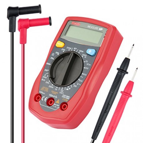 Etekcity® Multimètre Numérique Portable de Haute Qualité avec Ecran LCD Rétroéclairé et Cordon de Test Optimisé Testeur de Volta