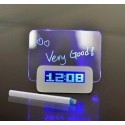 Gift_Shop - Réveil Digital Tableau LED Bleu Message Lumineux Fluorescent avec HUB 4 Ports USB, Calendrier, Température