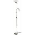 Reality Leuchten R4393-87 Lampadaire/liseuse 1x E27 + 1x E14 Argent/vasques blanches