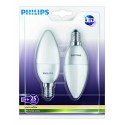 Philips - Ampoule flamme LED Culot E14 - Lot de 2 Ampoules - 3W consommés - Équivalence Incandescence 25W