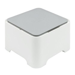 Allibert 220045 E-Box Boîte de Rangement Carrée pour Câbles Polypropylène Blanc/Gris 19,5 x 19,39 x 12,6 cm