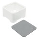 Allibert 220045 E-Box Boîte de Rangement Carrée pour Câbles Polypropylène Blanc/Gris 19,5 x 19,39 x 12,6 cm