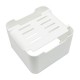 Allibert 220045 E-Box Boîte de Rangement Carrée pour Câbles Polypropylène Blanc/Gris 19,5 x 19,39 x 12,6 cm