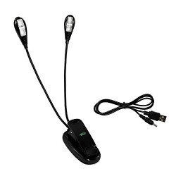 Ipow rechargeable 4-led flexible clip de table de lumière USB - double bras réglable longue de 2 - tête parfaite pour barbecue, 