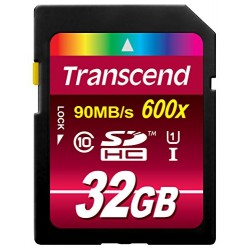 Transcend 32 Go Carte mémoire SDHC Classe 10 UHS-I 600x TS32GSDHC10U1E [Emballage « Déballer sans s'énerver par Amazon »]