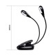 LE Rechargeable LED Lampe de Lecture, Portable Music Stand Lights, Dual Head, 4-niveau de luminosité, Adaptateur Secteur et Câbl