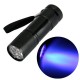 UV 9 LED LAMPE DE TORCHE POCHE ULTRAVIOLET EN ALUMINIUM