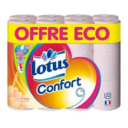 Lotus Confort 24 Rouleaux de Papier Hygiénique Aquatube Offre Economique