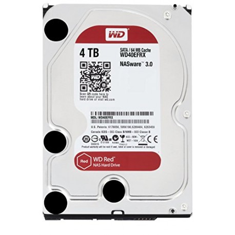 WD Red 3.5" Disque dur interne pour NAS 1 à 5 baies 4 To intellipower 64 Mo SATA 6Gb/s (WD40EFRX - bulk)