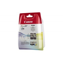 Canon 2970B010AA Cartouche d'encre PG-510 & CL-511 Chromalife 100+ 9mlx2 Noir/3 Couleur