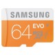 Samsung 64Go Carte Mémoire SDXC UHS-I EVO Micro SD Classe 10 avec adaptateur SD