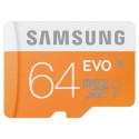 Samsung 64Go Carte Mémoire SDXC UHS-I EVO Micro SD Classe 10 avec adaptateur SD