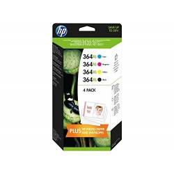 HP 364XL Cartouche d'encre d'origine J3M83AE Lot de 4 Noir Cyan Magenta Jaune