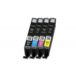 Canon CLI-551 Cartouche encre d'origine Pack de 4 Noir, Cyan, Magenta, Jaune