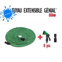 Nouveau Tuyau extensible Génial 33 M + Pistolet 8 jets + 2 Joints + Embouts Raccord Universel de Génial GARDEN by GREENTECH