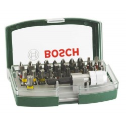 Bosch Boîtier d'embouts de vissage courts avec code couleur 31 pièces et 1 porte-embout 2607017063