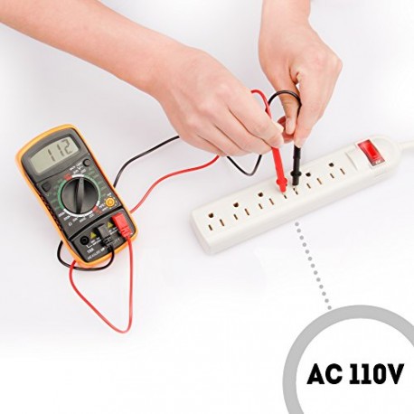 Etekcity® 830L Multimètre Numérique - Voltmètre, Ampèremètre, Ohmmeter - avec Ecran LCD Rétroéclairé